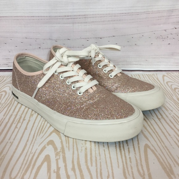 J. Crew Shoes - SeaVees J. Crew 8.5 Rose Gold Glitter Sneakers